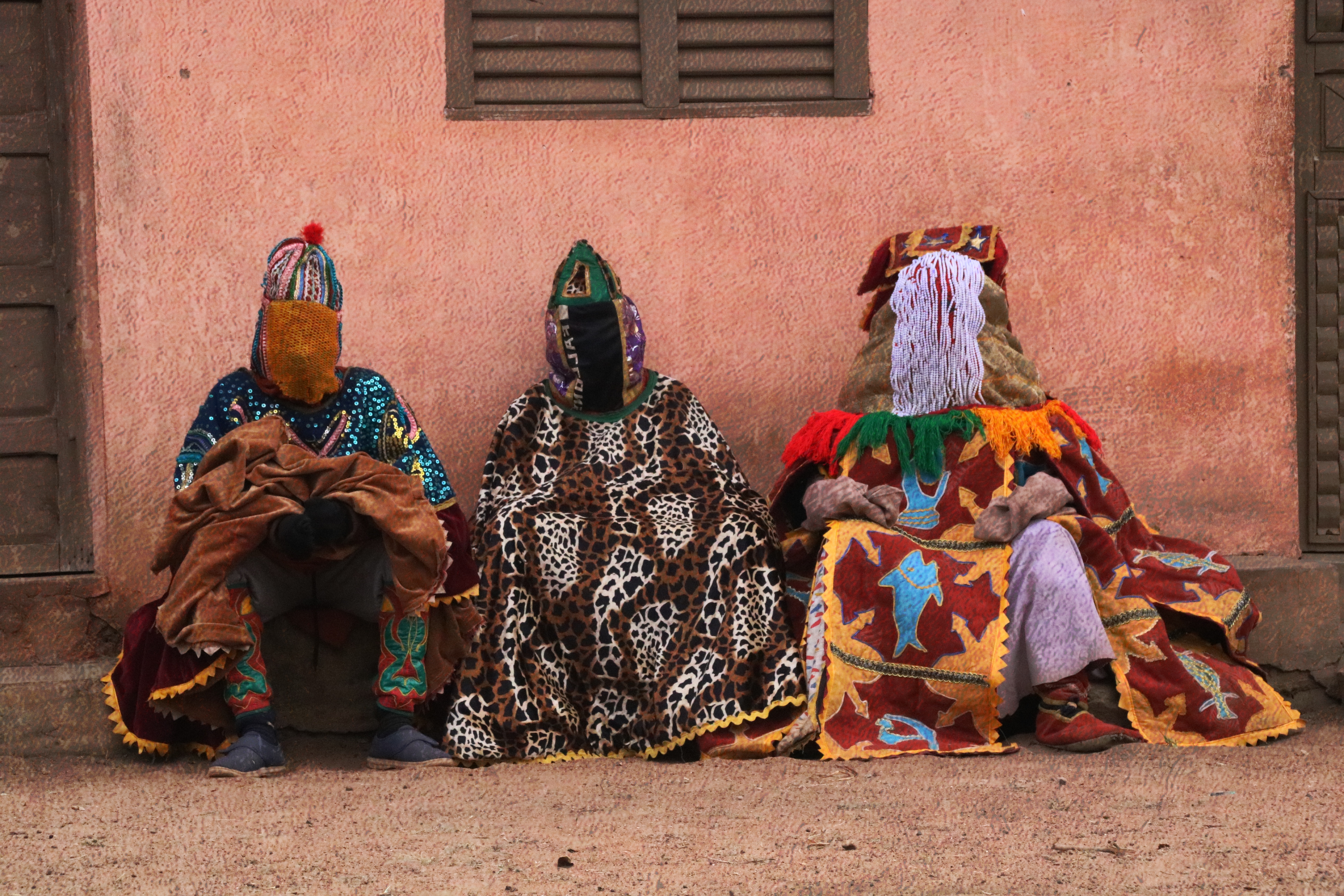 Dancing Masked Men in Togo or Benin CC: Jasmine Nears Biesinger, Africa,